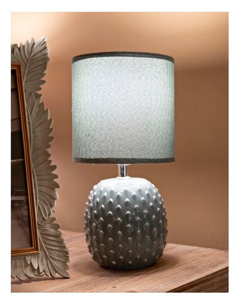 Světle modrá keramická stolní lampa s textilním stínidlem (výška 27 cm) Pontus – Mauro Ferretti