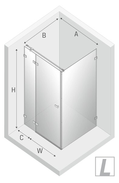 New Trendy Avexa Gold Shine sprchový kout 100x90 cm obdélníkový zlatá lesk/průhledné sklo EXK-1672