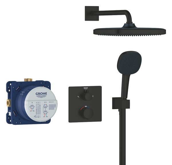 Grohe Vitalio Comfort sprchová sada pod omítku s termostatem s dešťovou sprchou černá 348822430
