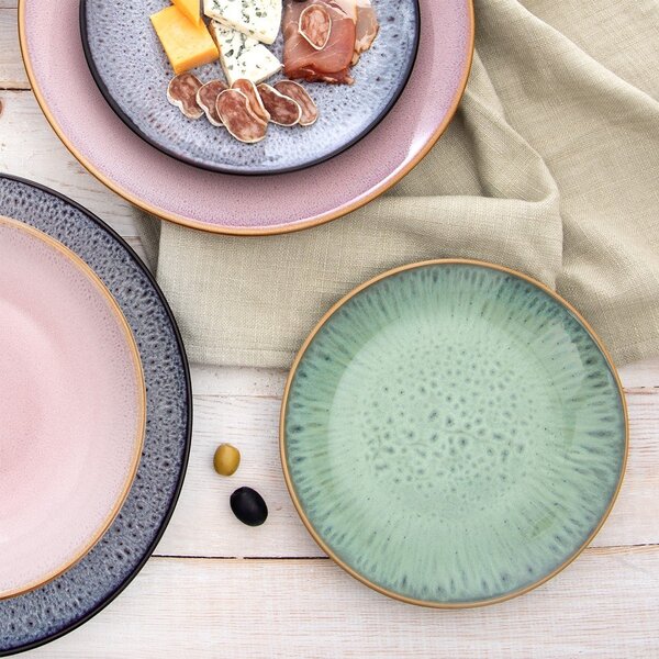 Růžový dezertní keramický talíř ø 20,5 cm Glaze – Orion