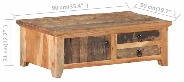 Konferenční stolek 90 x 50 x 31 cm masivní recyklované dřevo 320384