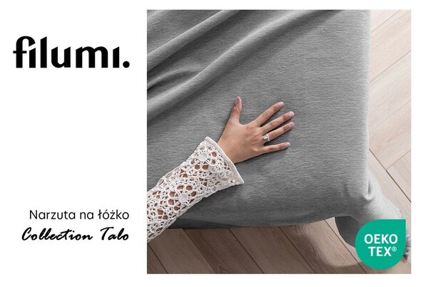 Šedý přehoz z žinylky 220x240 cm Talo – Filumi
