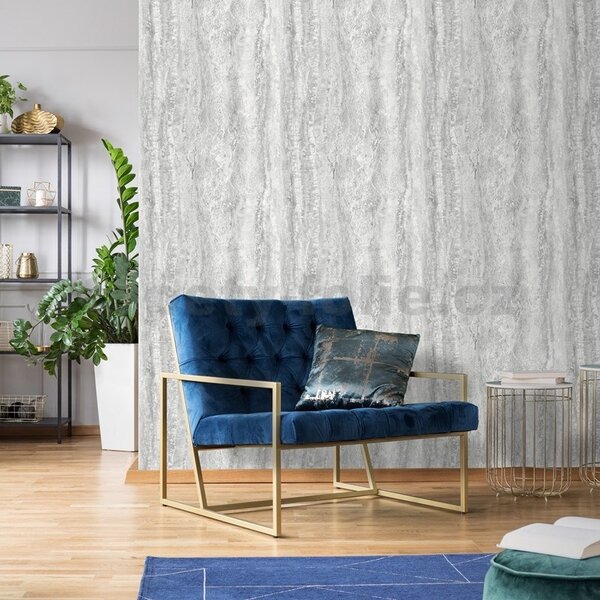 Papírové tapety na zeď IMPOL A96609, rozměr 10,05 m x 0,53 m, travertin šedý, IMPOL TRADE