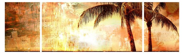 Obraz - Palmy na pláži (170x50 cm)