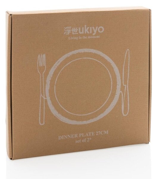 Sada keramických talířů, 2ks, Ukiyo, bílá