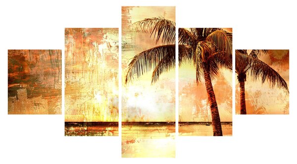 Obraz - Palmy na pláži (125x70 cm)
