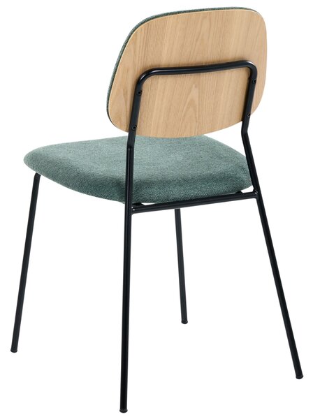 Sada 4 jídelních židlí RILEY Tkanina Zelená