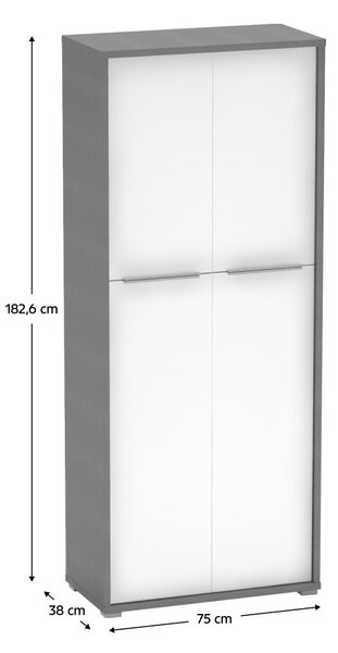 Policová skříň Hamila NEW TYP 07 (grafit + bílá)