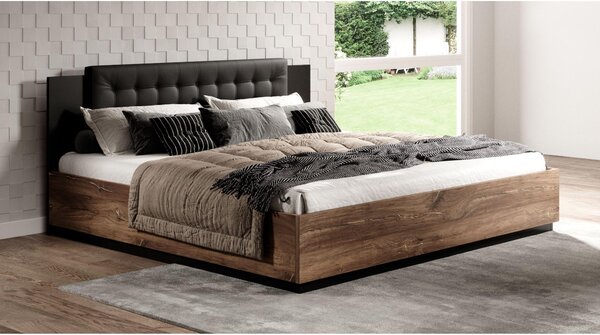 Manželská postel 160 cm Signat Typ 31 (černá + dub artisan)