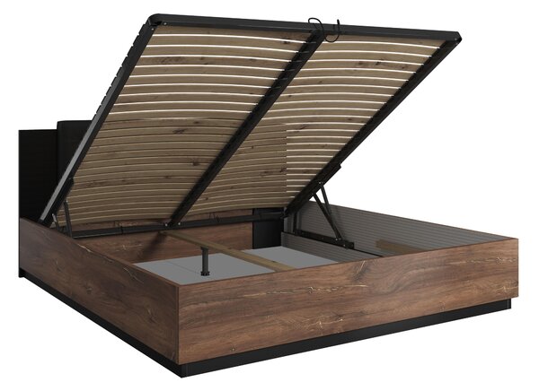 Manželská postel 160 cm Signat Typ 31 (černá + dub artisan)