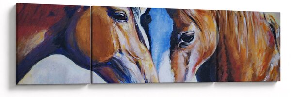Obraz - Zamilovaní koně (170x50 cm)