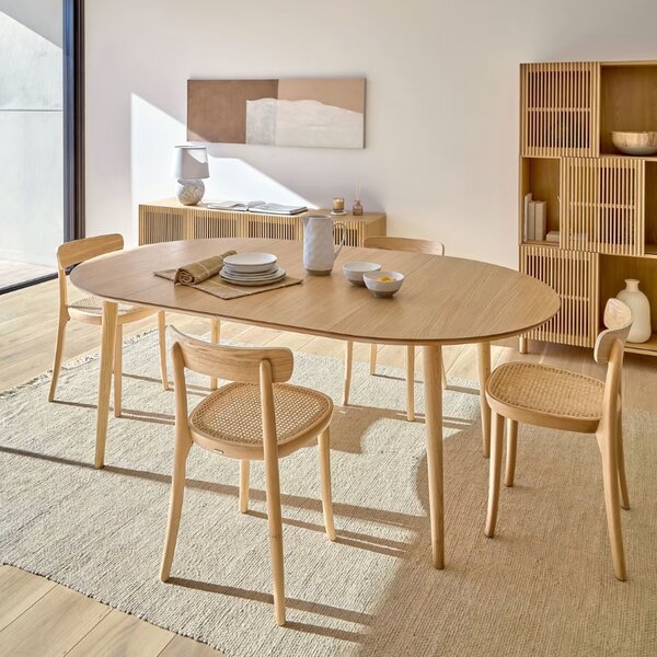 Dubový rozkládací jídelní stůl Kave Home Oqui 120-200 x 90 cm