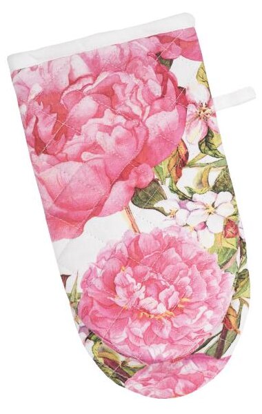 Chňapka FLORA pivoine smetanovorůžová 15 x 30 cm
