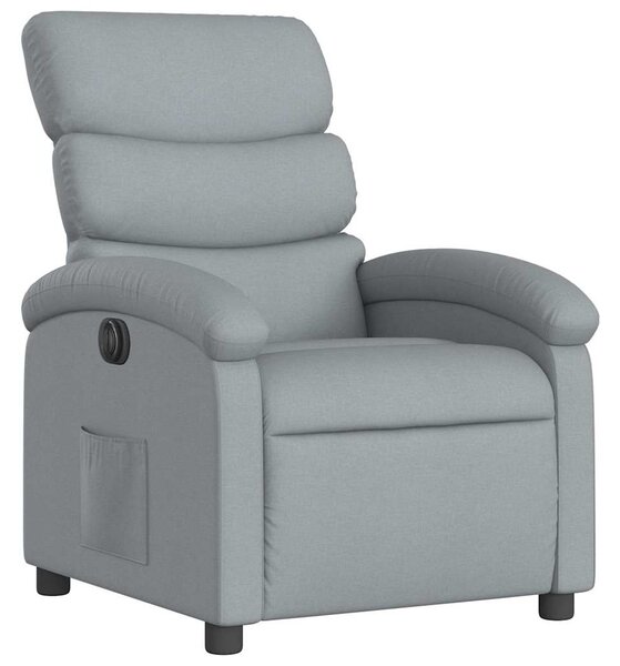 Elektrické polohovací křeslo světle šedé textil 3203954
