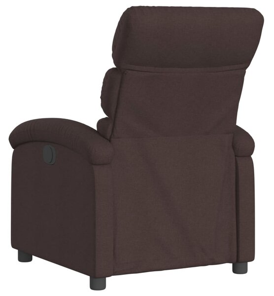 Elektrické polohovací křeslo tmavě hnědé textil 3203959