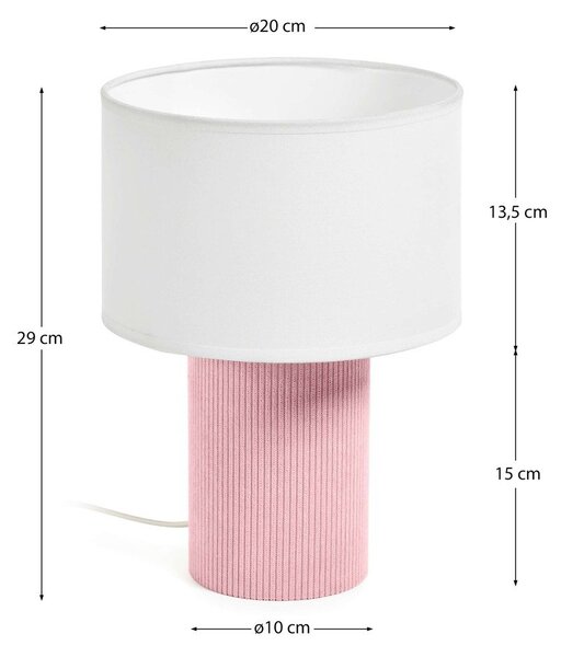 Bílá/světle růžová dětská lampička Bianella – Kave Home