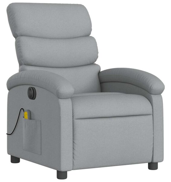Elektrické masážní polohovací křeslo světle šedé textil 3203966