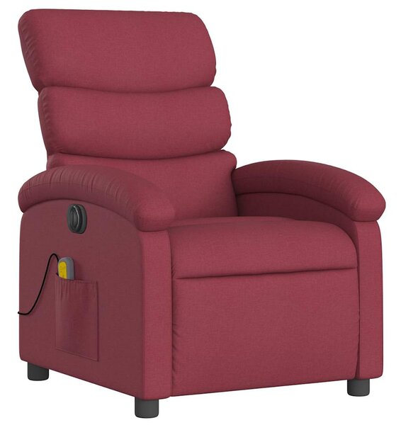 Elektrické masážní polohovací křeslo vínové textil 3203969