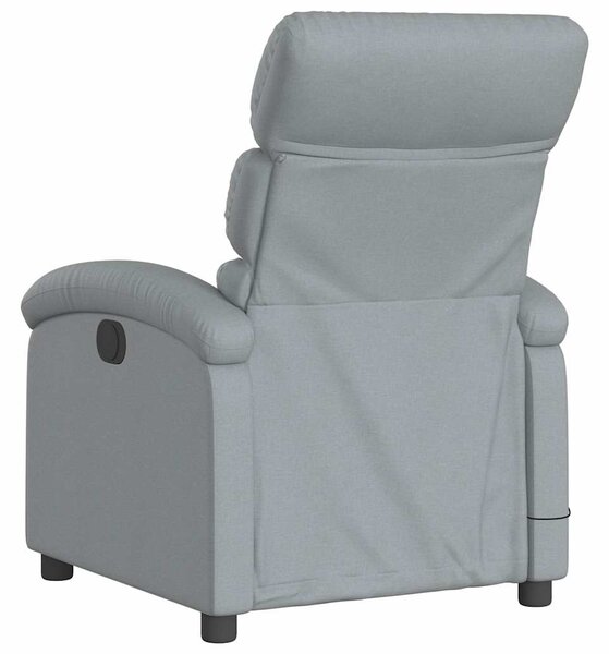 Elektrické masážní polohovací křeslo světle šedé textil 3203966