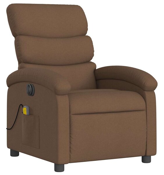 Elektrické masážní polohovací křeslo hnědé textil 3203970