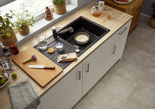 Blanco Zia XL 6 S, silgranitový dřez 1000x500x190 mm, 1-komorový, černá, BLA-526024