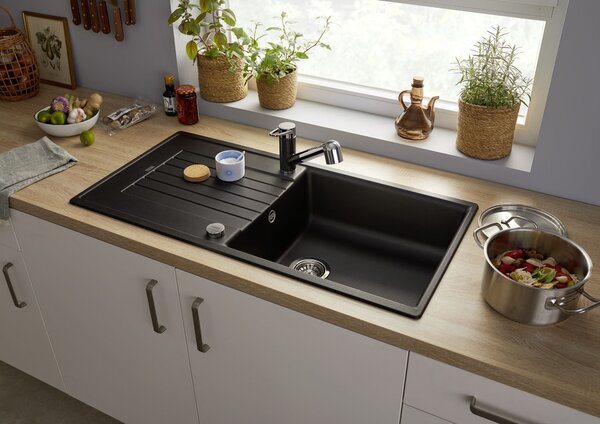 Blanco Zia XL 6 S, silgranitový dřez 1000x500x190 mm, 1-komorový, černá, BLA-526024