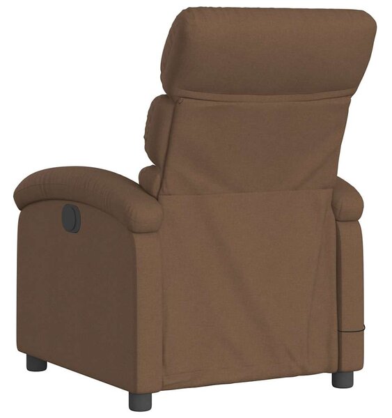 Elektrické masážní polohovací křeslo hnědé textil 3203970