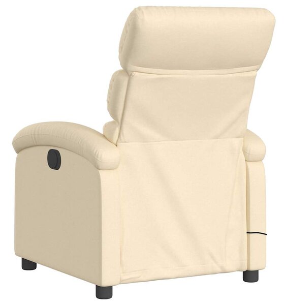 Masážní polohovací křeslo krémové barvy, látka 3205813