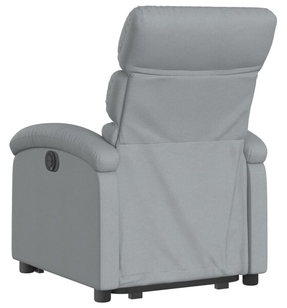 Zvedací polohovací křeslo světle šedé textil 3203978