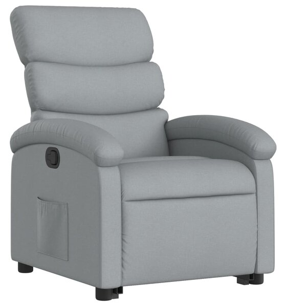 Zvedací polohovací křeslo světle šedé textil 3203978