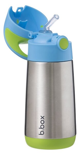 Termoska na pití s brčkem, 350ml, b.box, modro/zelená