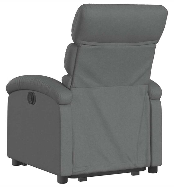 Zvedací polohovací křeslo tmavě šedé textil 3203979