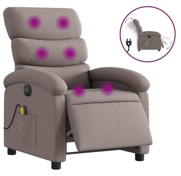 Elektrické masážní polohovací křeslo taupe textil 3203974