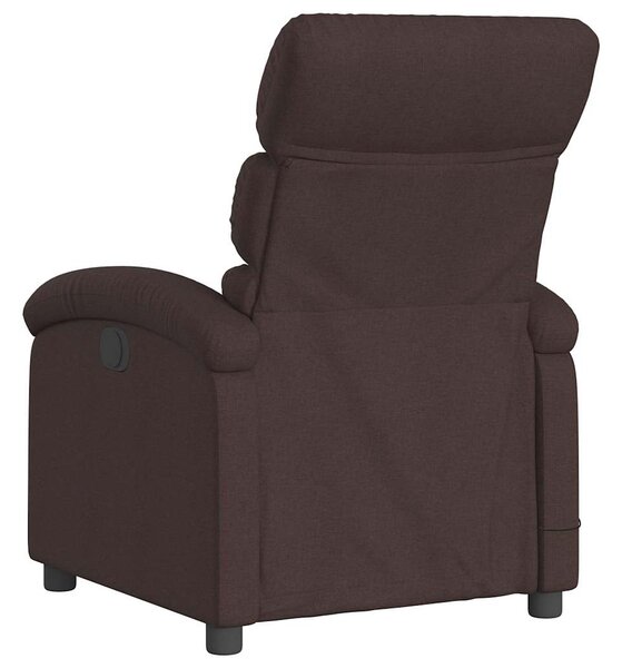 Elektrické masážní polohovací křeslo tmavě hnědé textil 3203971