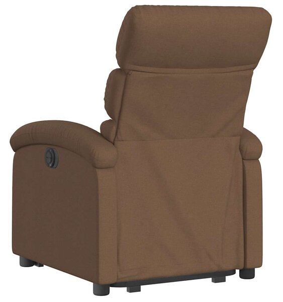 Zvedací polohovací křeslo hnědé textil 3203982