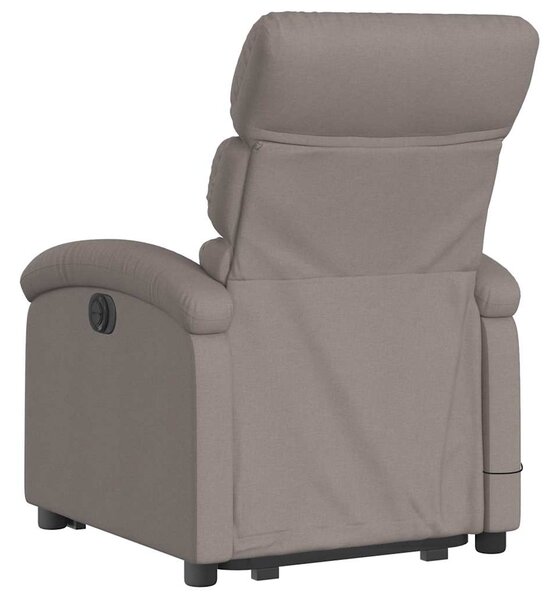Zvedací masážní polohovací křeslo taupe textil 3203998