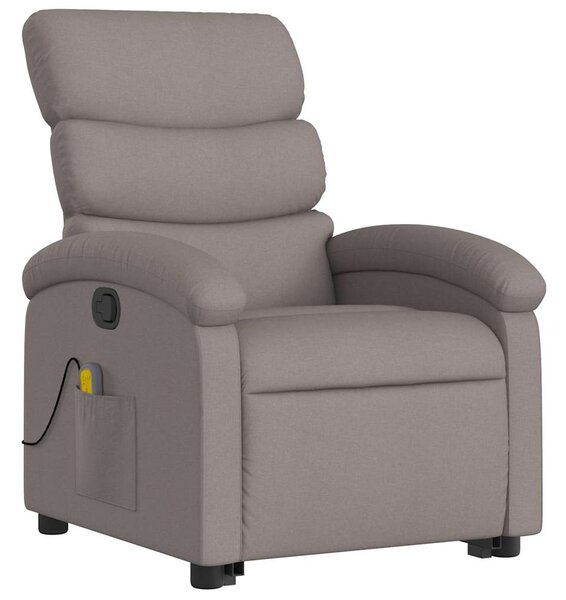 Zvedací masážní polohovací křeslo taupe textil 3203998