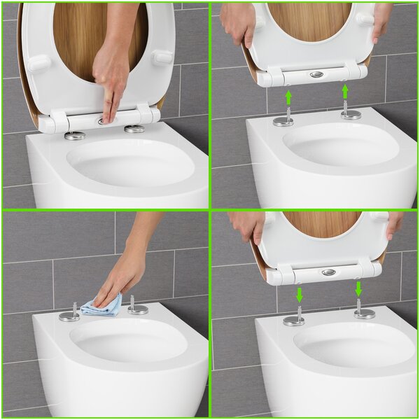 Casaria WC sedátko s automatickým spouštěním bambus 108926