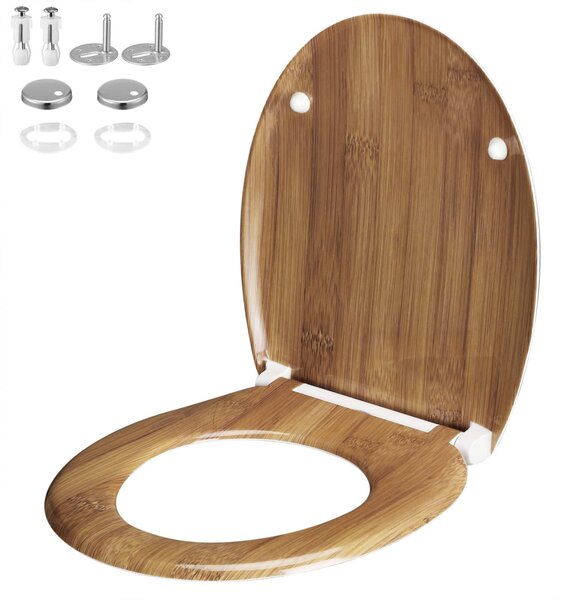 Casaria WC sedátko s automatickým spouštěním bambus 108926