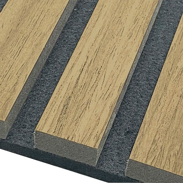 Akustický panel s dřevěnou dýhou - dekor dub hnědý | 244 x 60,5 cm | .cz