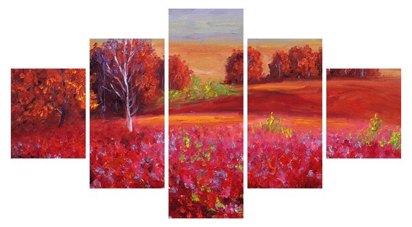 Obraz červené krajiny (125x70 cm)