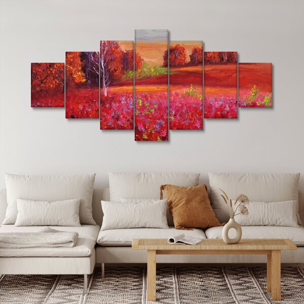 Obraz červené krajiny (210x100 cm)