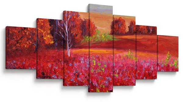 Obraz červené krajiny (210x100 cm)