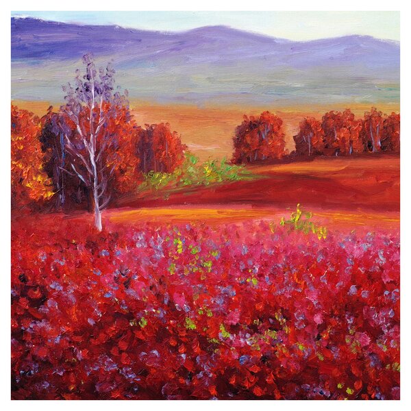 Obraz červené krajiny (30x30 cm)
