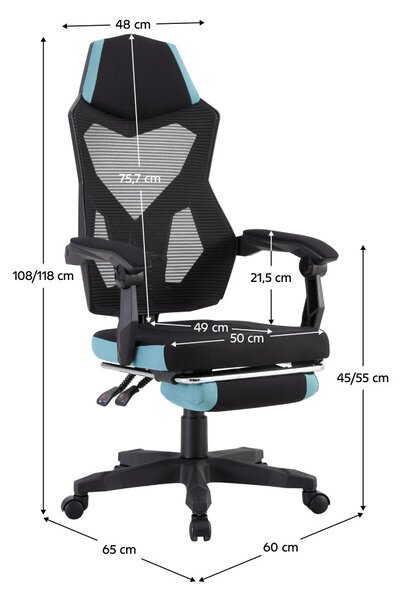 Kancelářské křeslo Jarak 884H-L036 (černá + neo mint)