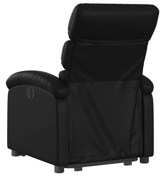 Zvedací polohovací křeslo černé umělá kůže 3204040