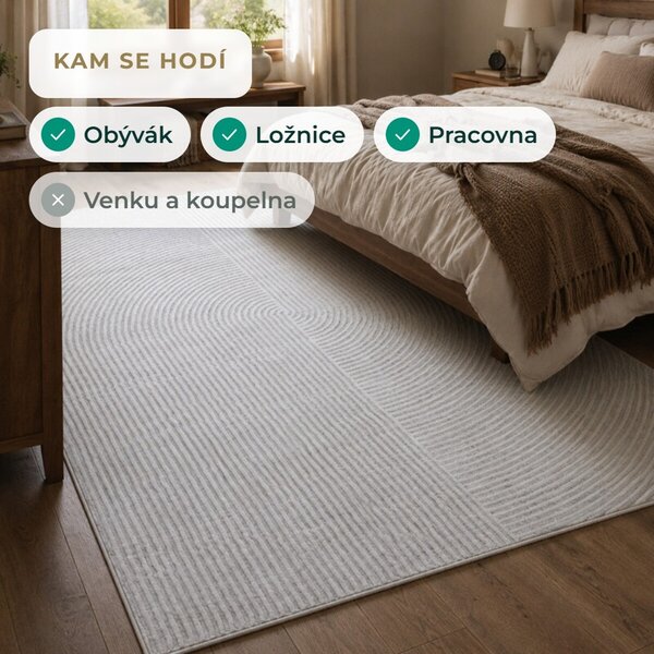 Angel Carpet, Kusový koberec Zafiro 19 Grey, 60x110, šedá, kancelář
