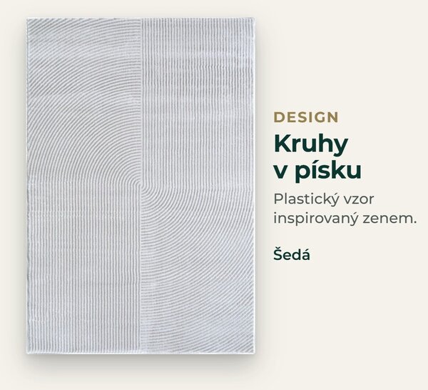Angel Carpet, Kusový koberec Zafiro 19 Grey, 60x110, šedá, kancelář