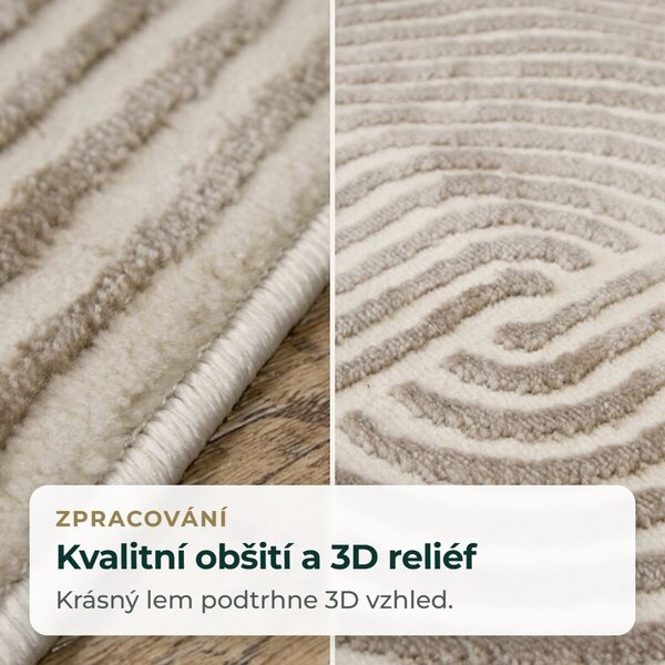Angel Carpet, Kusový koberec Zafiro 19 Gold, 60x110, žlutá, kancelář