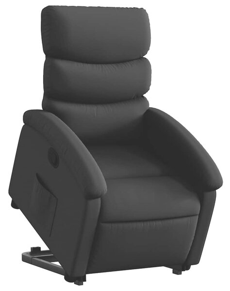 Zvedací polohovací křeslo černé umělá kůže 3204040